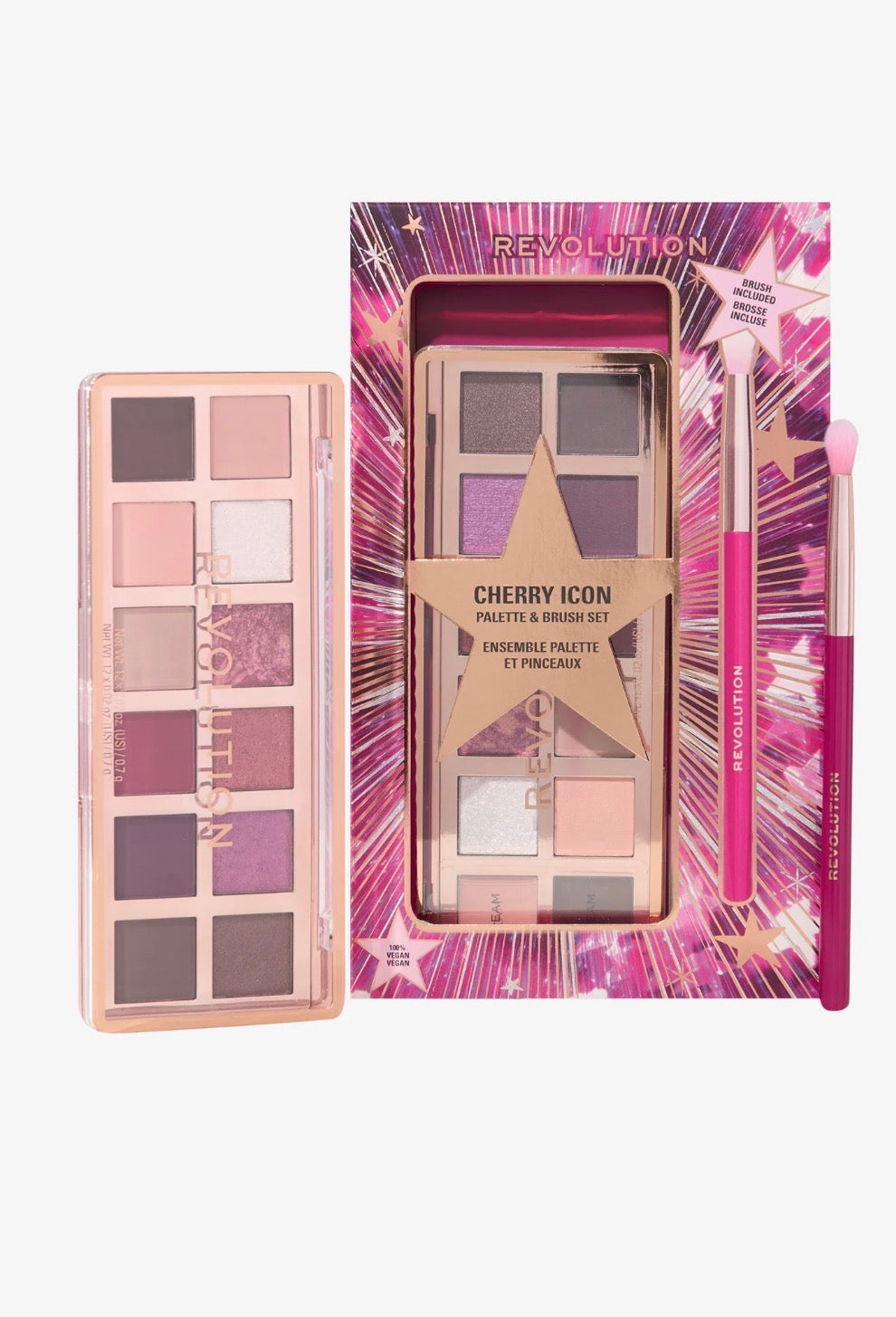 Revolution Cherry Icon Shadow Palette and Brush Set